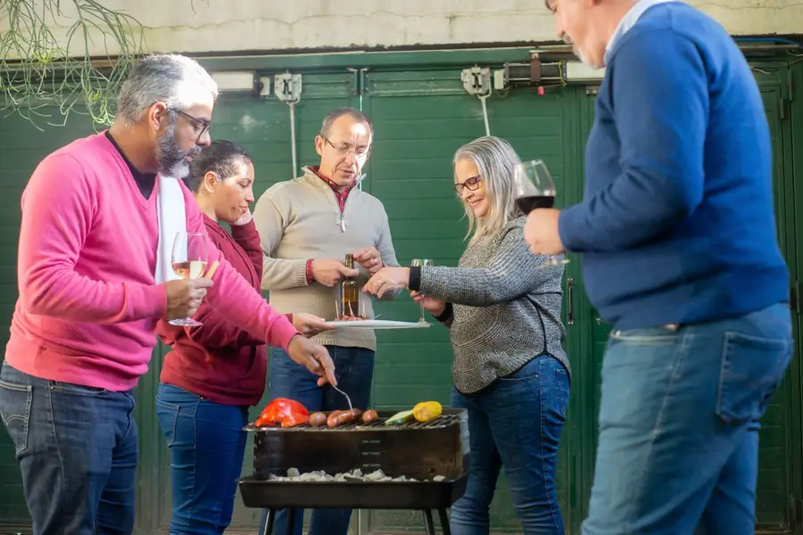 Friends at a backyard cookout